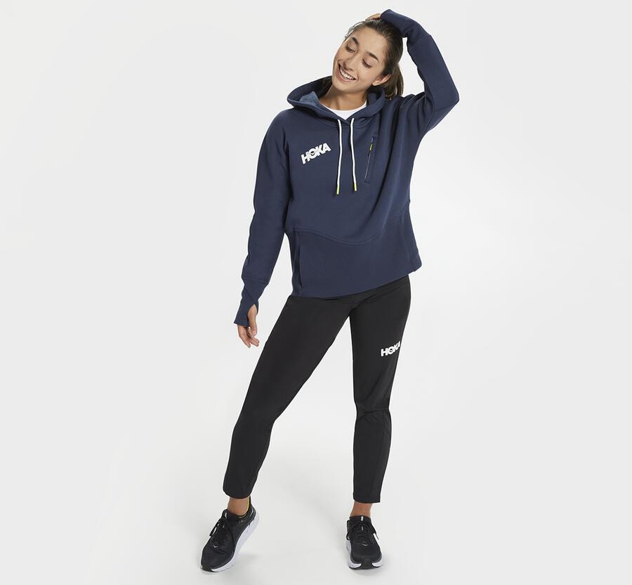 Hoka One One Womens Hoodie - Performance - Navy - DSQG45617